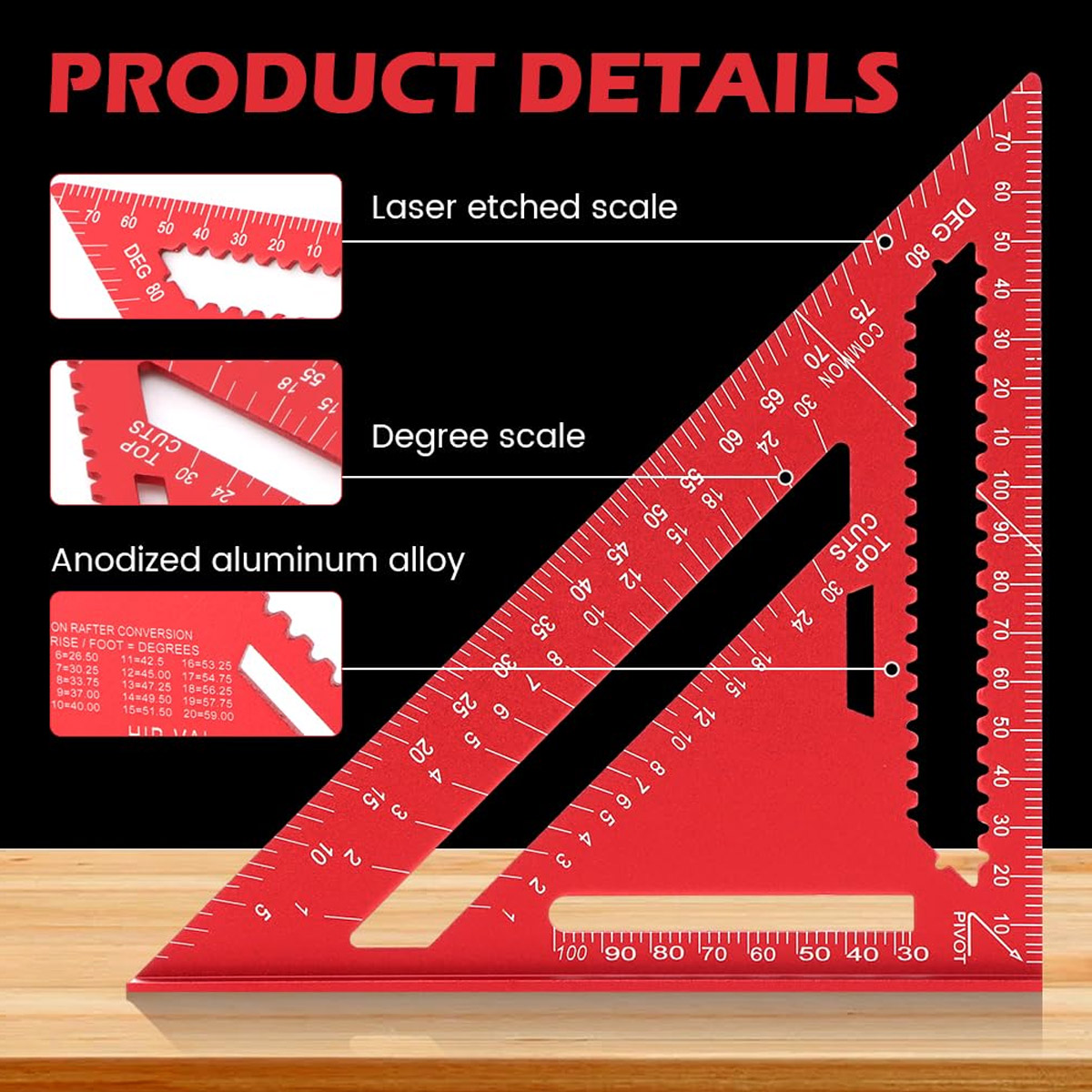 Aluminum Alloy Speed Square Hi - đánh giá và giá Woodworking Essentials