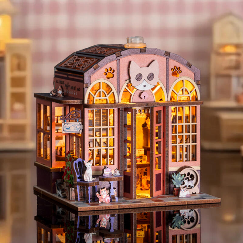DIY Wooden Cat Cafe Cabin Mini - đánh giá và giá Woodworking Kits For Kids