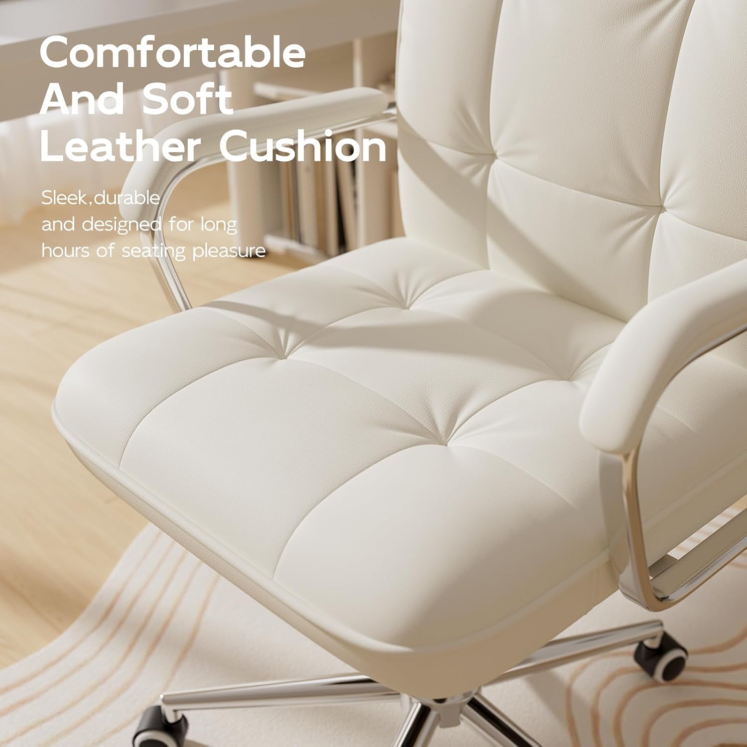 Mid Back Leather Office Desk C - đánh giá và giá Woodworking Desk Chair