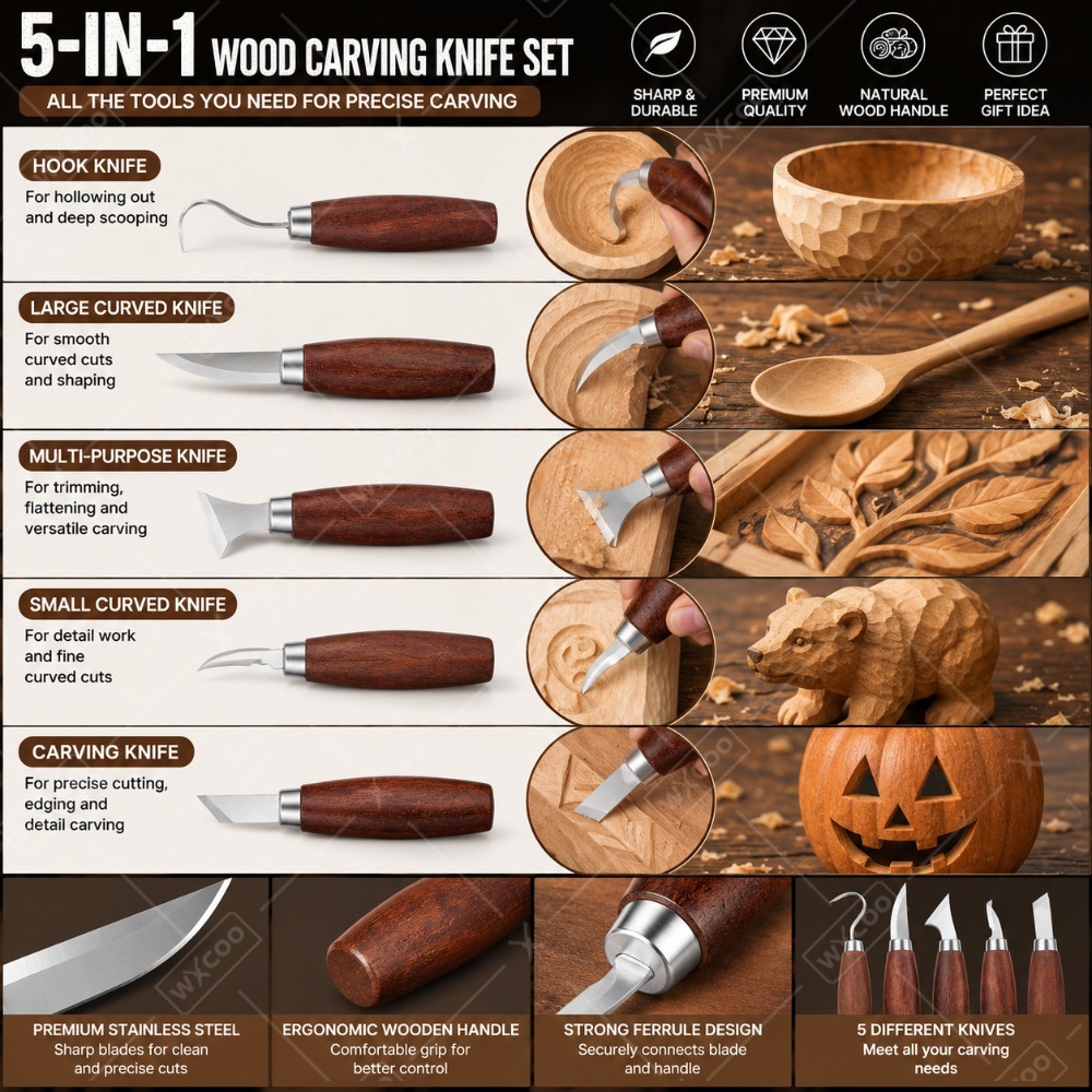 WXCOO Wood Carving Chisel Set  - đánh giá và giá Woodworking Kits For Beginners