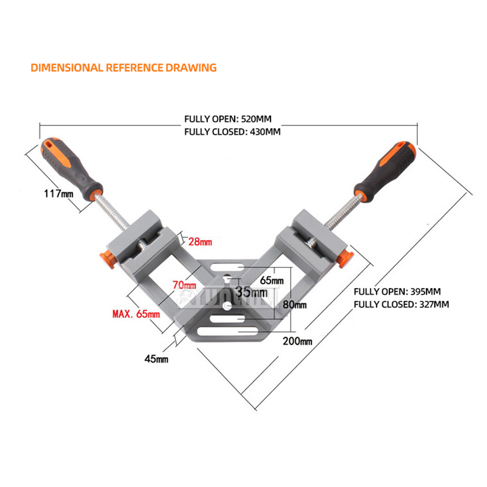 Aluminum Alloy Dual Handle 90  - đánh giá và giá Woodworking Right Angle Clamp