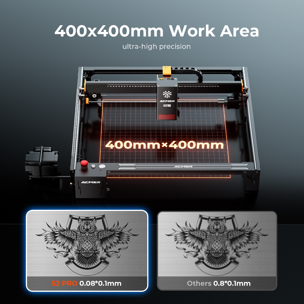 ACMER S2 PRO 36W/48W Laser Eng - đánh giá và giá Woodworking Factory